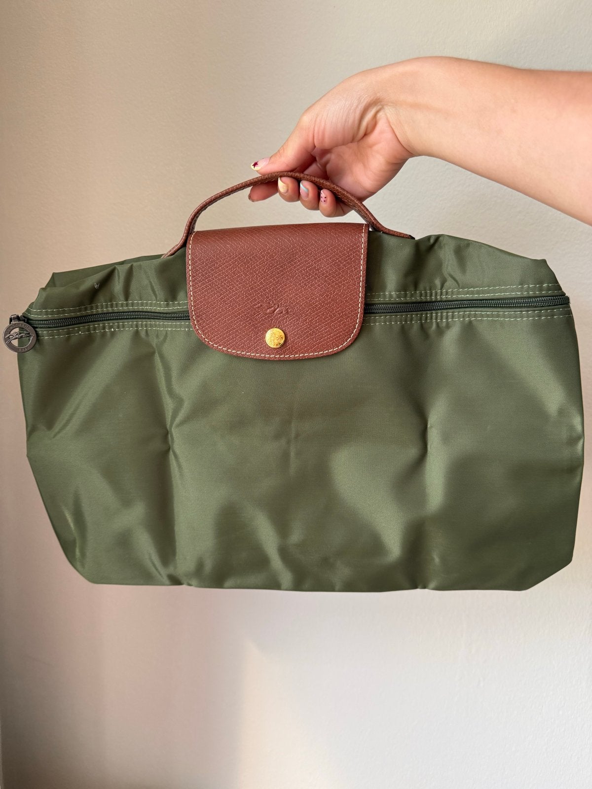 Longchamp Le Pliage Laptoptas - Groen, Ophalen of Verzenden, Nieuw, Groen, Handtas
