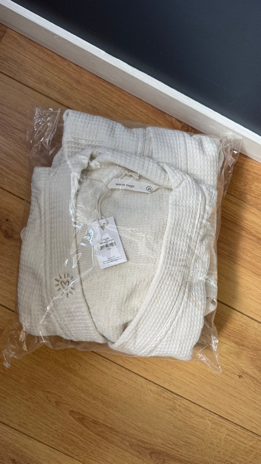 Zusss badjas met hartje off white NIEUW, Huis en Inrichting, Overige typen, Nieuw, Ophalen of Verzenden, Wit