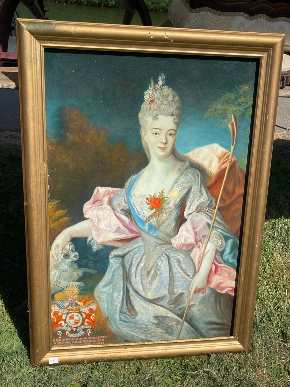 Groot schilderij - Madame Pompadour, Antiek en Kunst, Ophalen