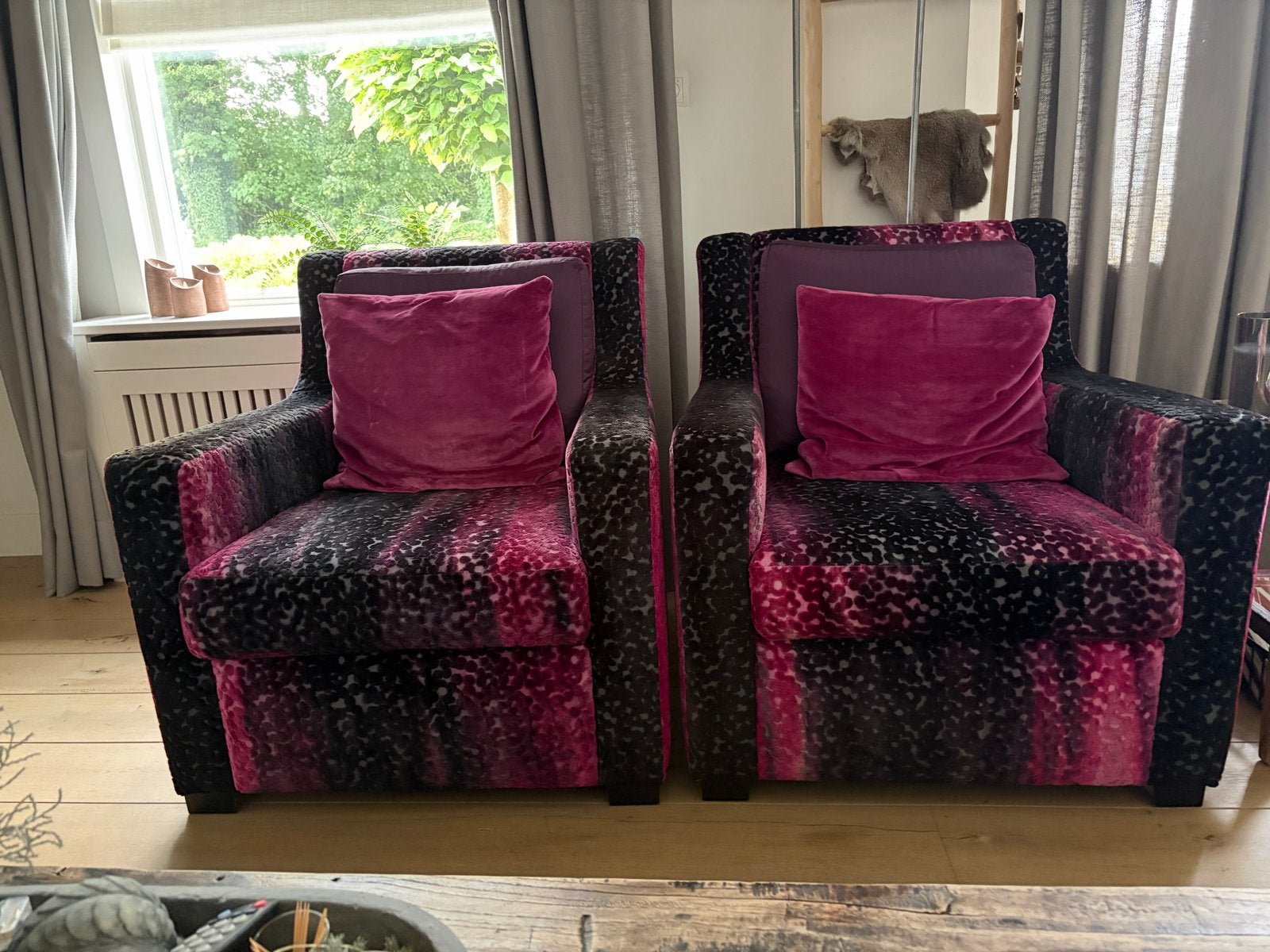 Fauteuils en 4-zits bank, Ophalen, Gebruikt, Zie foto's, Stof