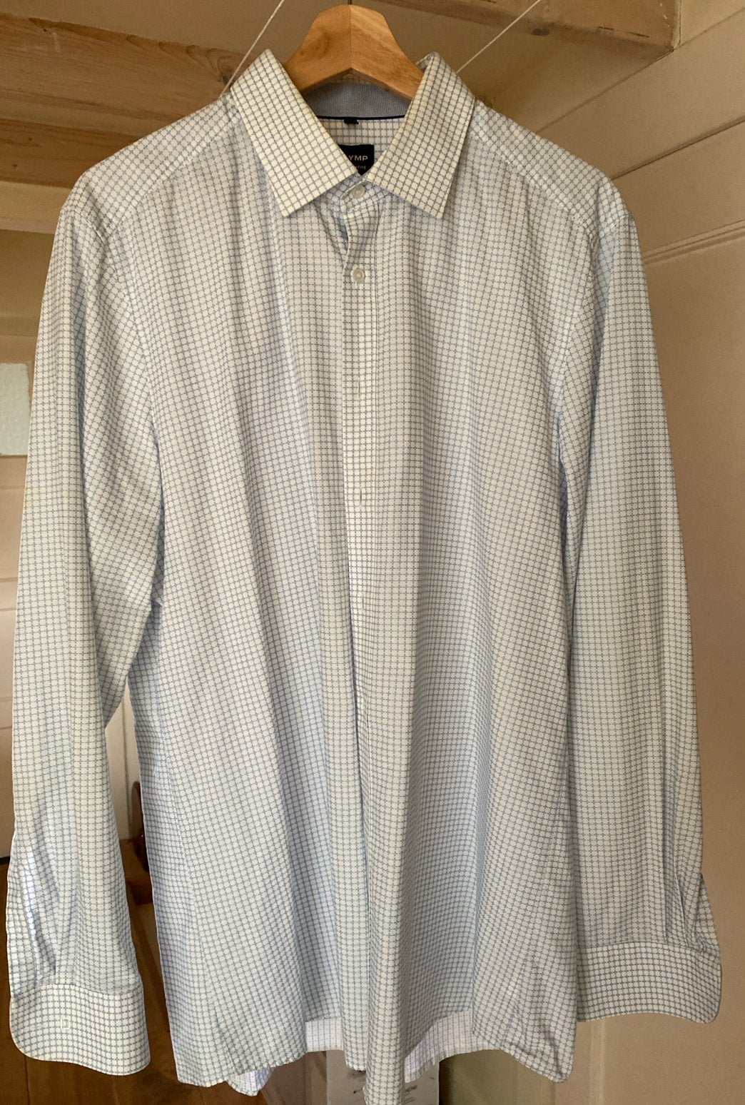 Olymp Level Five Body Fit Strijkvrij overhemd, halswijdte 43, Ophalen of Verzenden, Zo goed als nieuw, Blauw, Halswijdte 43/44 (XL)