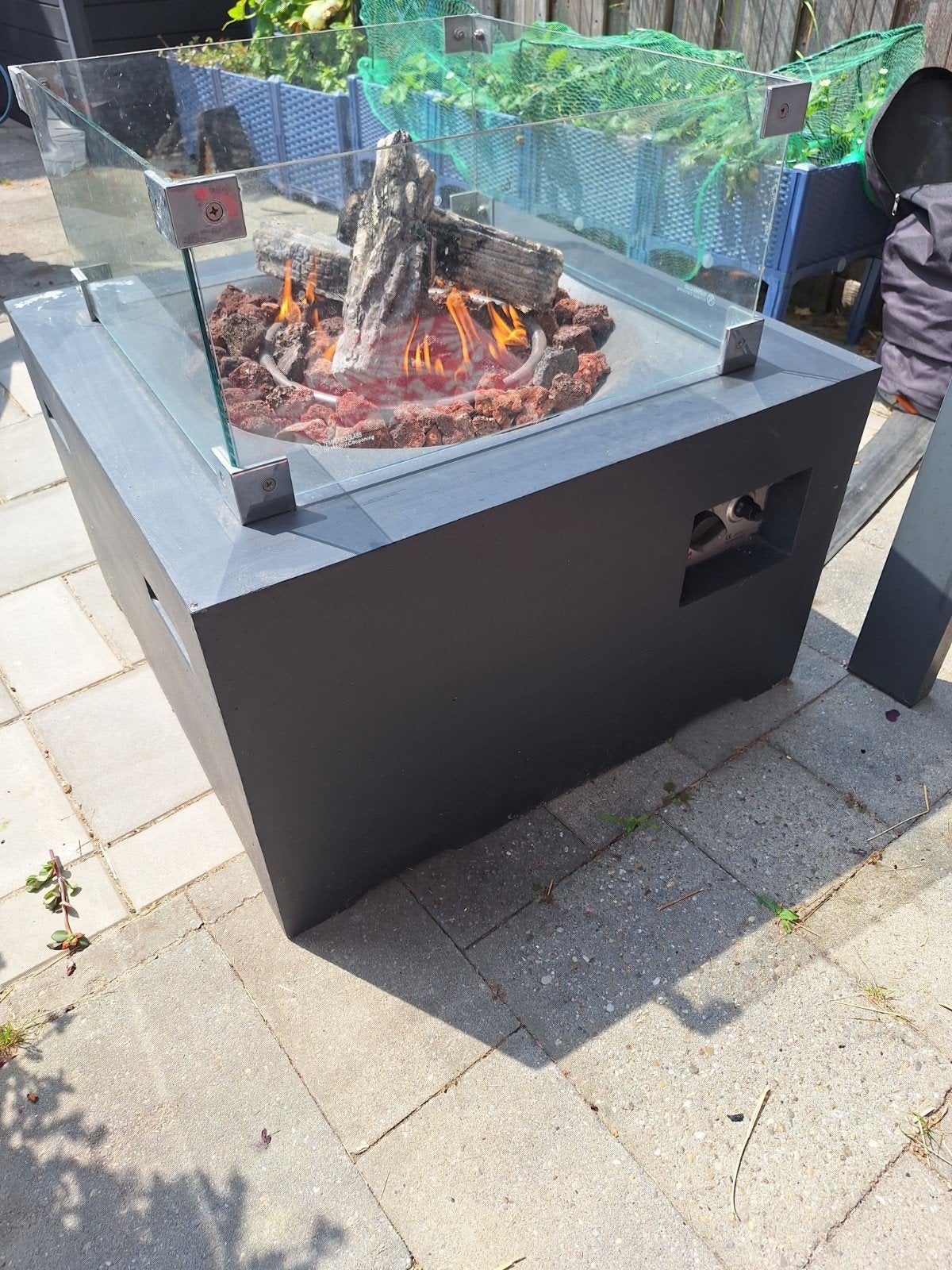 Happy Cocooning Vuurtafel Antraciet met BBQ-functie, Ophalen, Gebruikt