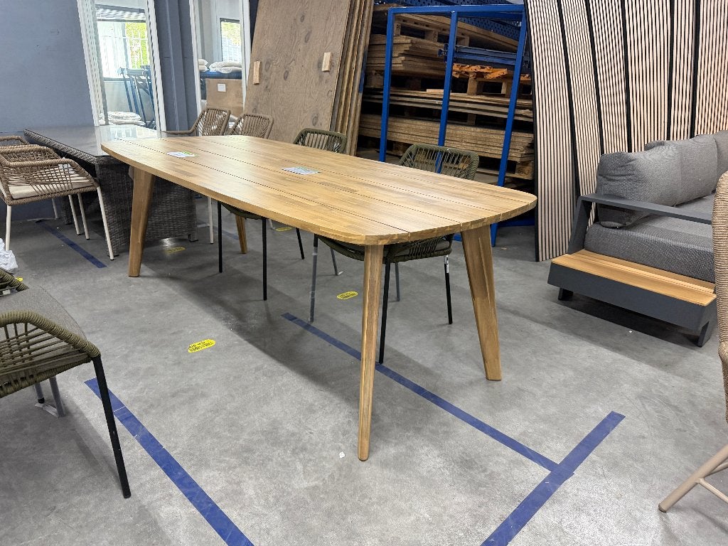 Rixos dining tuintafel | hardhout | teaklook | 220cm, Ophalen, Zo goed als nieuw, Hallo@tuinmeubelwereld.nl, Anthonie van Leeuwenhoekstraat 9b