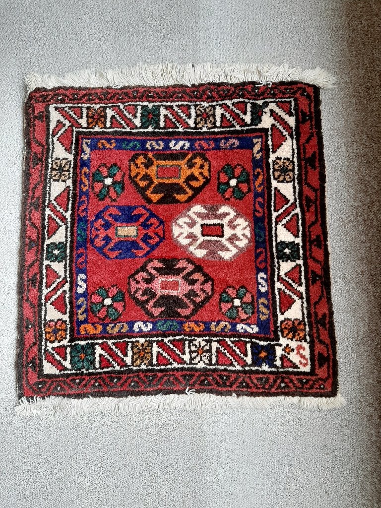 Kleedje, tapijtje Made in Iran Azeri pers, Gebruikt, 50 tot 100 cm, Verzenden, Vierkant