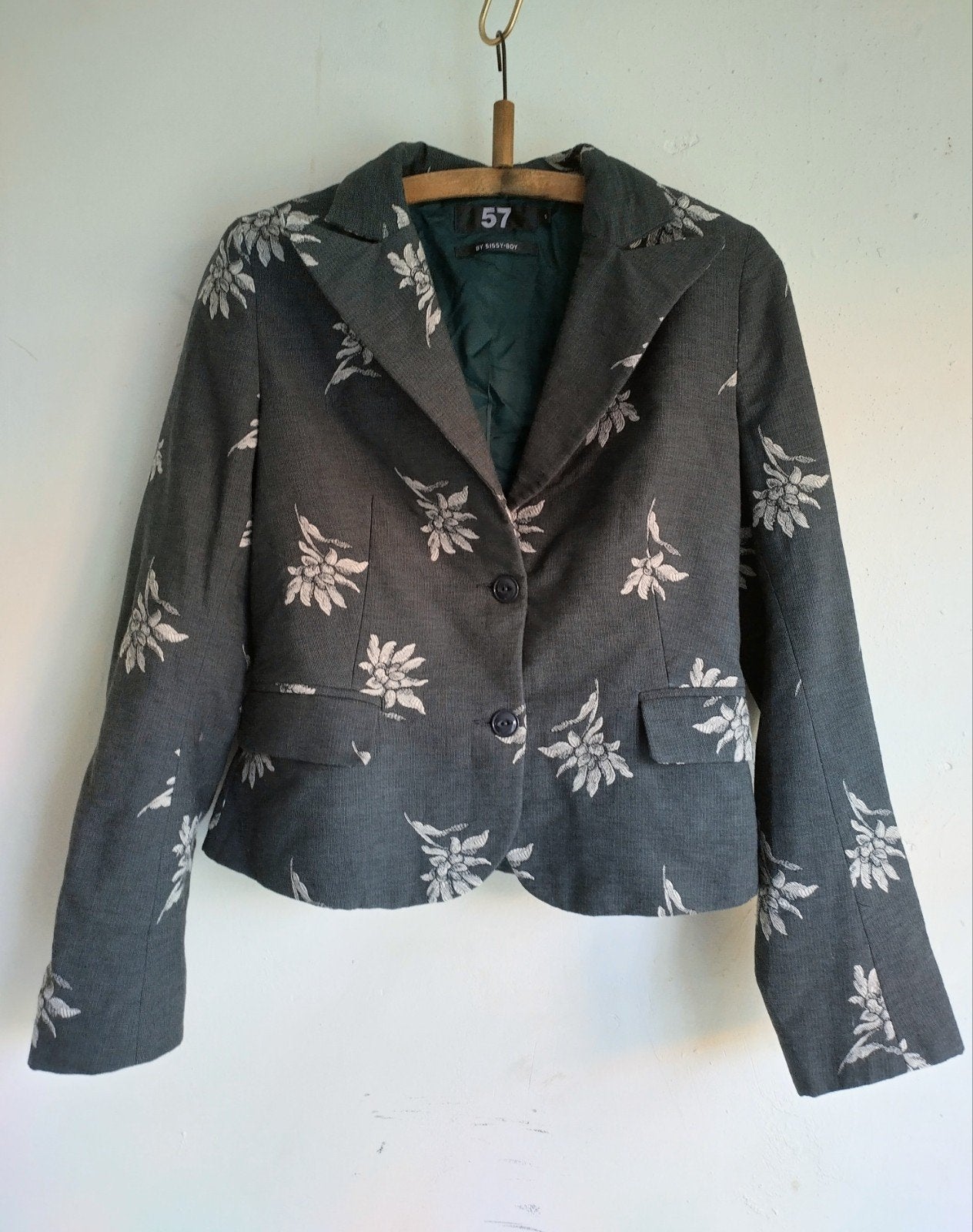 Sissy Boy jasje mt S 36 antraciet floral, Ophalen of Verzenden, Zo goed als nieuw, Jasje, Grijs