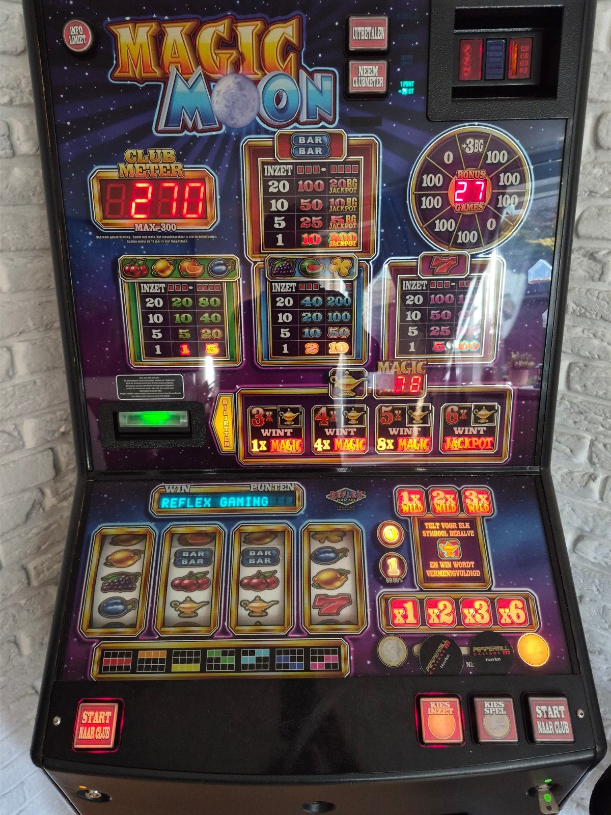 Magic Moon gokkast met biljetlezer - Zeer goede staat, Euro, Ophalen, Zo goed als nieuw, Met sleutels