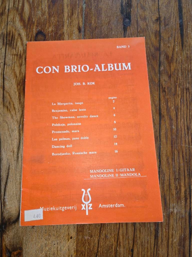 Con Brio-Album Band 3 mandoline gitaar bladmuziek, Ophalen of Verzenden, Artiest of Componist, Gitaar