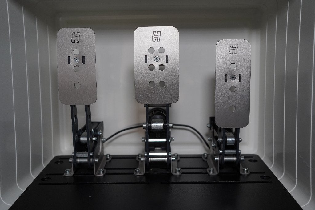 Heusinkveld Sprint 3-pedal set — Optioneel Sim-Lab baseplate, Ophalen of Verzenden, Zo goed als nieuw, Heusinkveld, Fanatec, SimLab, GRID, Trak Racer, Simucube