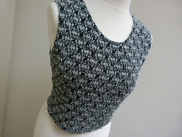Zwart wit spencer top kort hesje, maat S 36 vintage, Overige kleuren, Ophalen of Verzenden, Zo goed als nieuw, Maat 36 (S)