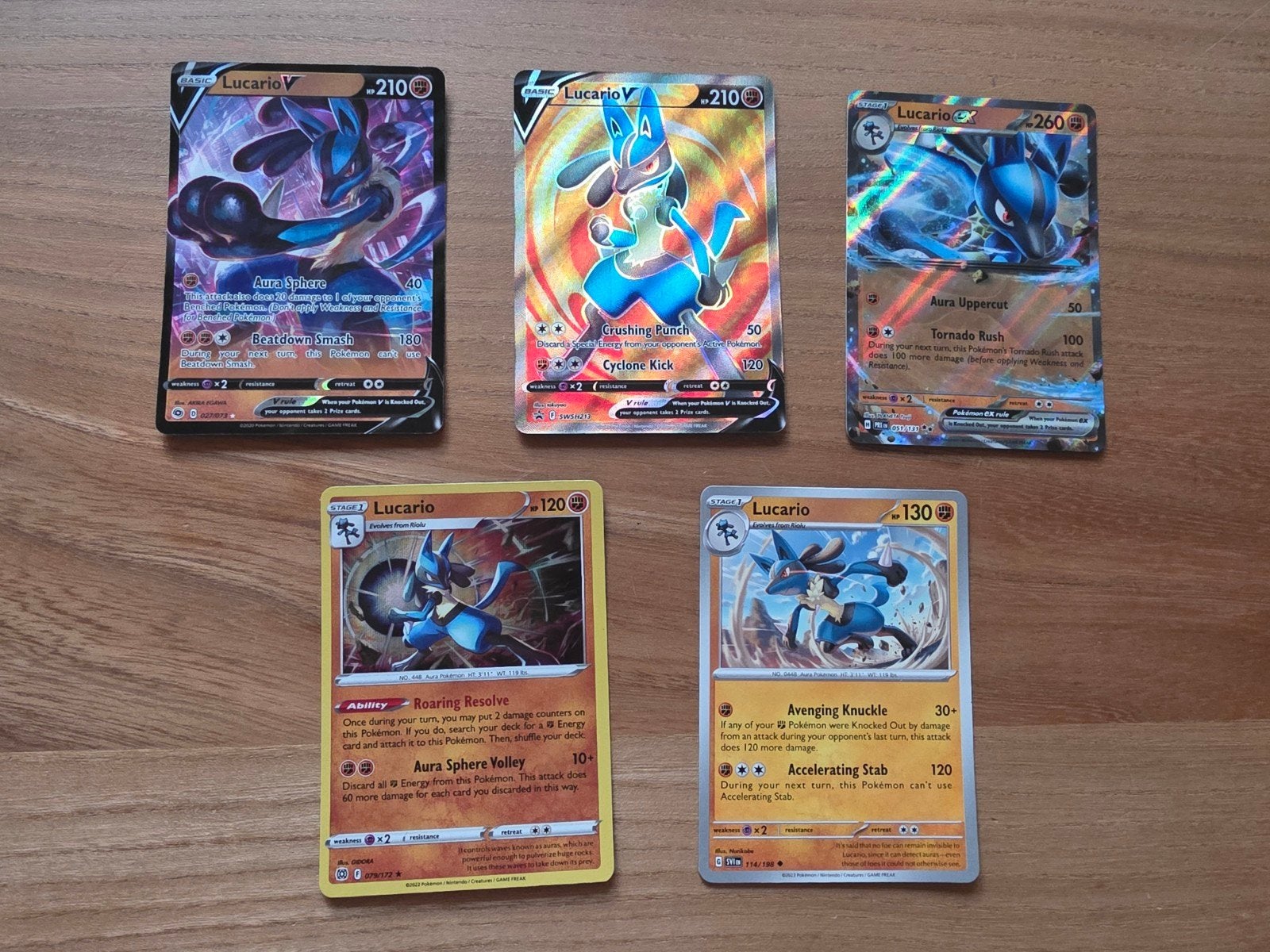 Lucario pokemon kaarten set, Ophalen of Verzenden, Zo goed als nieuw, Meerdere kaarten