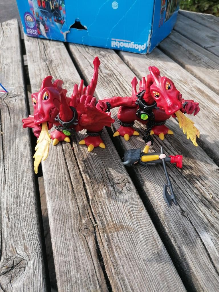 Playmobil rode draak 3327 (2x) - zie foto, Ophalen of Verzenden, Gebruikt
