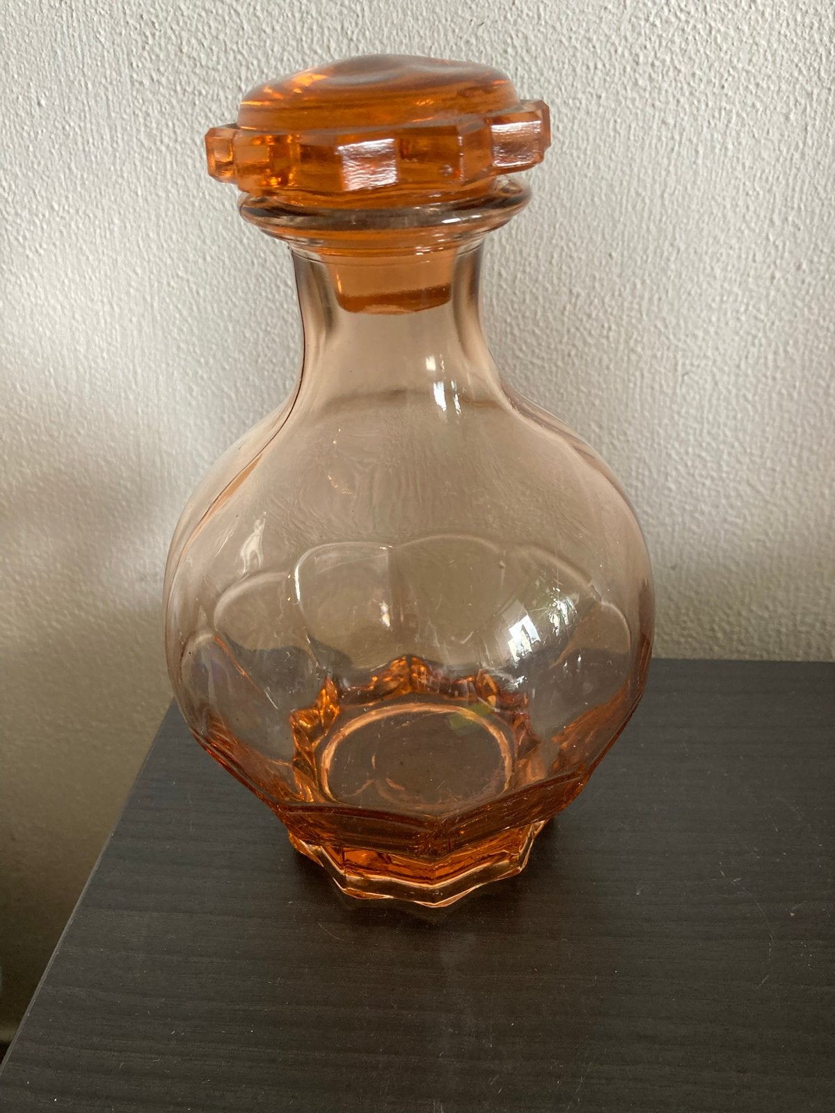 Rosaline persglazen karaf met originele geslepen dop 20cm, Ophalen of Verzenden