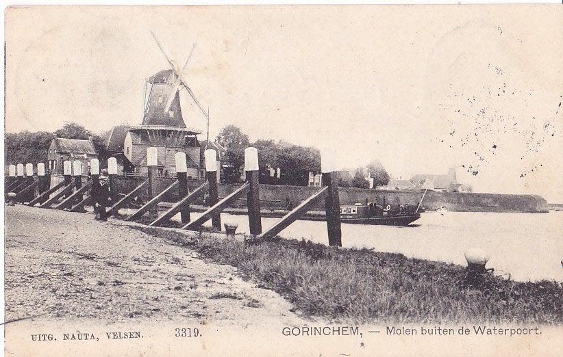 Gorinchem. Molen. (Binnenvaartschip) No 6., Verzamelen, Ophalen of Verzenden, Voor 1920, Gelopen, Zuid-Holland