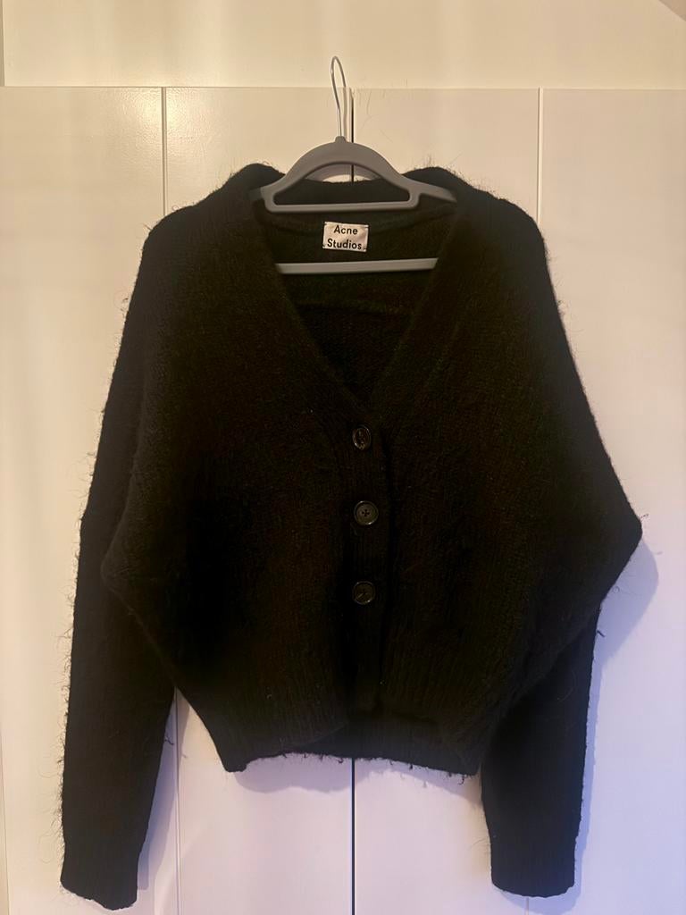 Acne Studios Asaya Alpaca Cardigan Black XS Mohair Wool Knit, Kleding | Dames, Ophalen of Verzenden, Gedragen, Maat 34 (XS) of kleiner