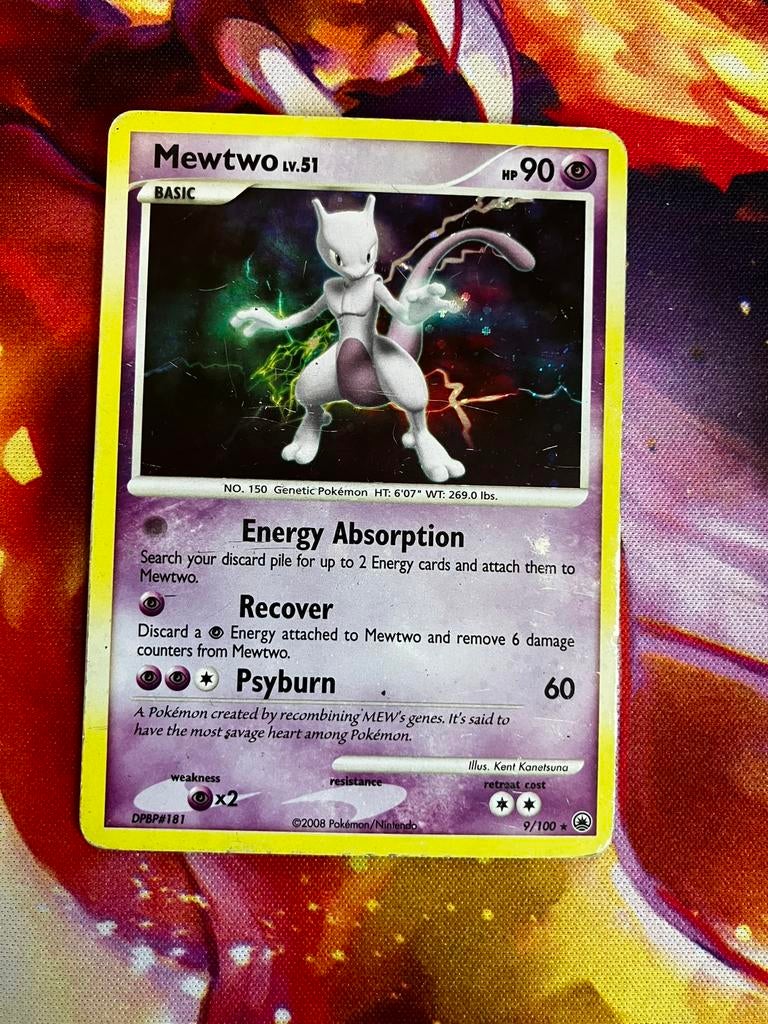 Mewtwo Lv.51 9/100 Holo Pokémon kaart, Ophalen of Verzenden, Zo goed als nieuw