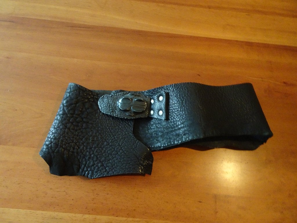 ERNY VAN REIJMERSDAL zwarte leren riem met aparte gesp, 5 cm of meer, Verzenden, ERNY VAN REIJMERSDAL, Echt leder