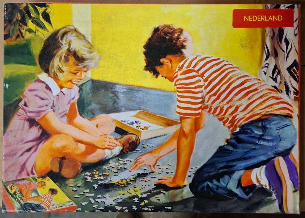 Vintage Legpuzzel Nederland - Zeeland Kaart, Ophalen of Verzenden, Minder dan 500 stukjes, Gebruikt, Legpuzzel