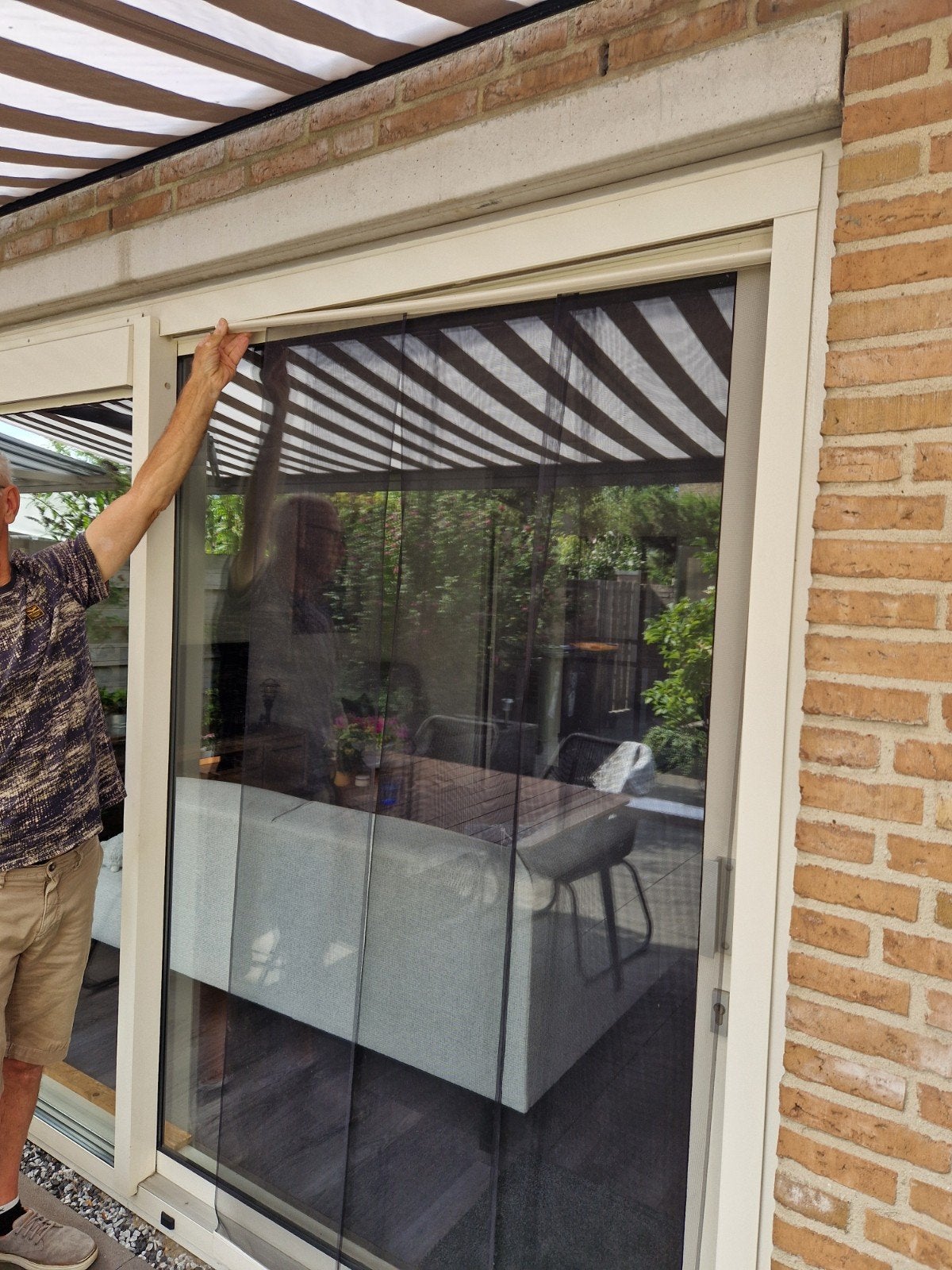 Vliegengordijn voor o.a. schuifpui, Kunststof, Hordeur, Zo goed als nieuw, 200 tot 215 cm