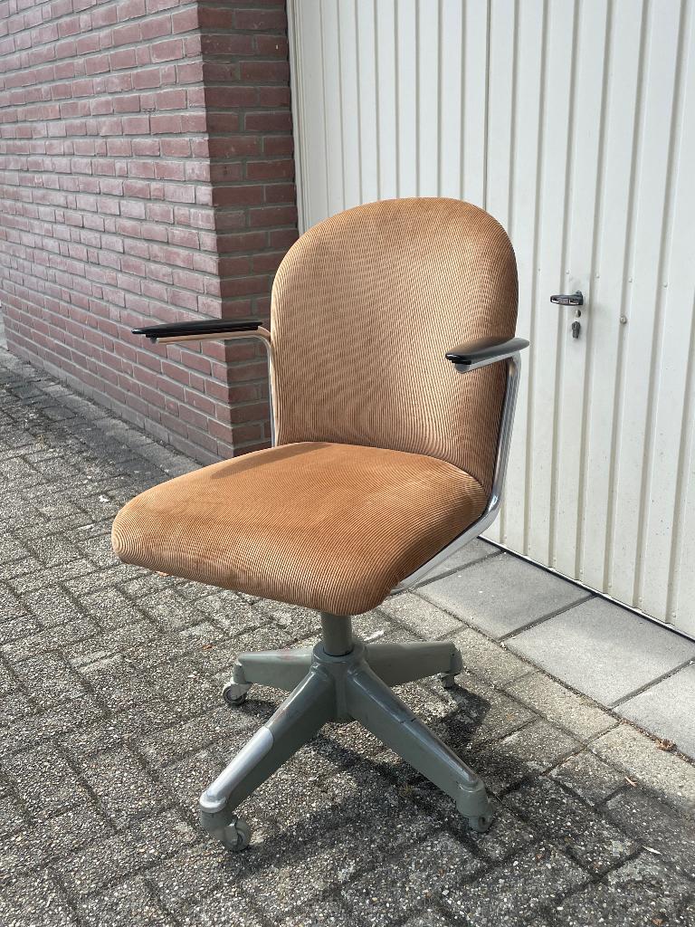 Gispen 356 vroeg naoorlogs type, Ophalen, Gebruikt, Bruin, Bureaustoel