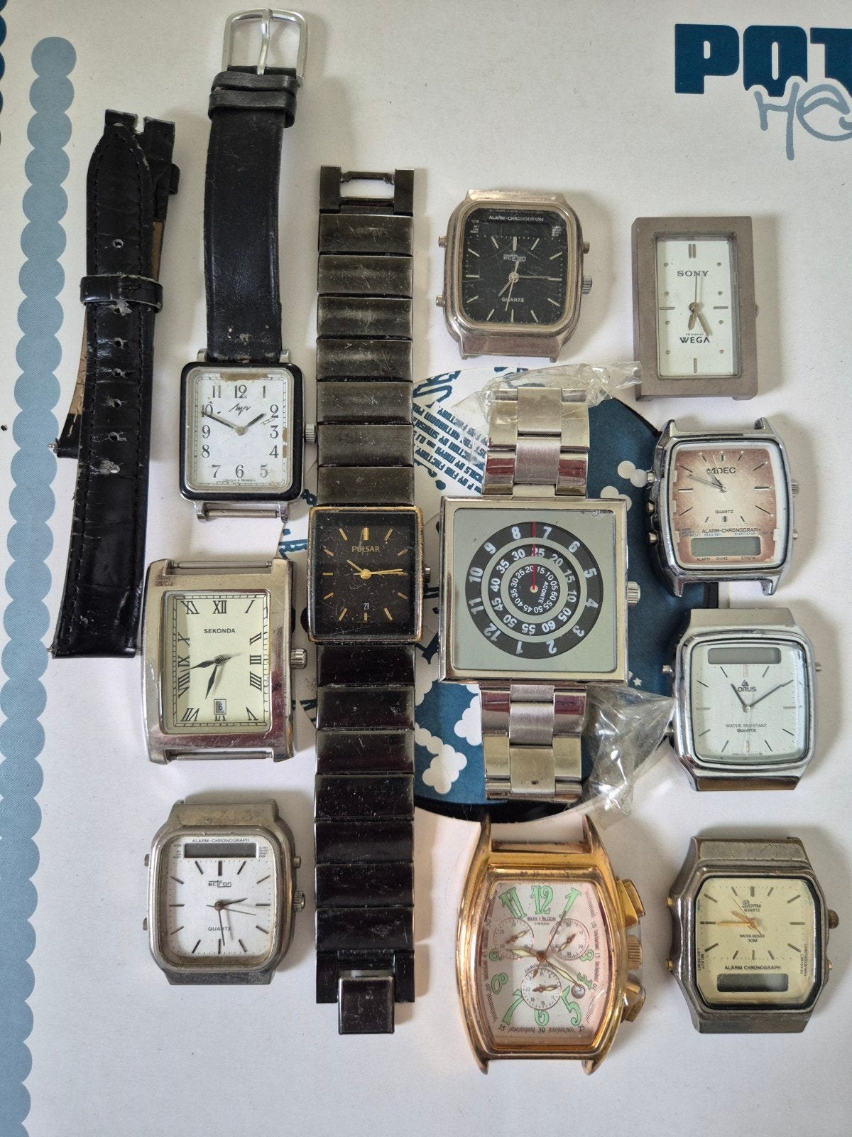 Partij vintage horloges jaren '70/'80/'90 verzameling ana-di, Overige merken, Staal, Polshorloge, Verguld
