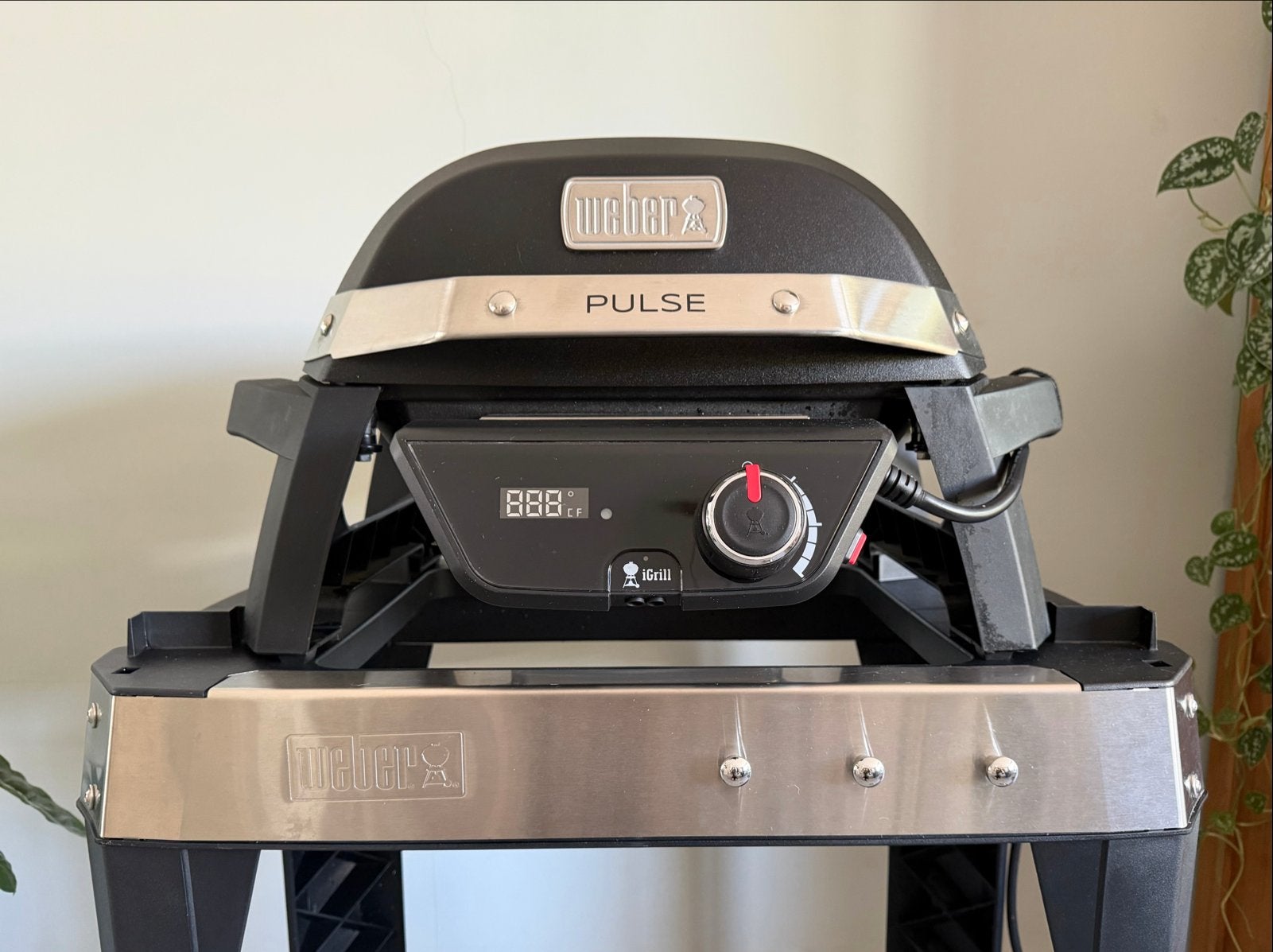 Weber Pulse 1000 elektrische BBQ met onderstel en hoes, Tuin en Terras, Elektrische barbecues, Ophalen of Verzenden, Zo goed als nieuw