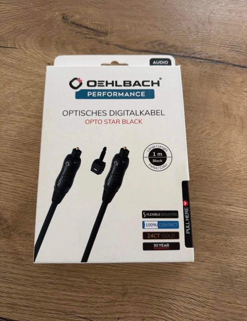 Oehlbach Opto Star Black Optische Digitale Kabel Nieuw, Audio, Tv en Foto, Ophalen, Nieuw, Minder dan 2 meter, Optische kabel