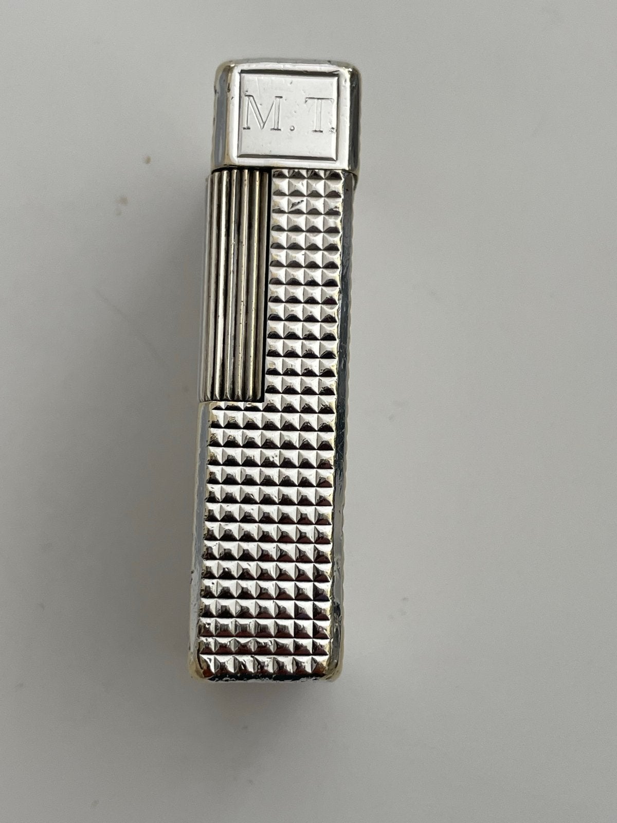 S.T. Dupont Ligne 1 Pointe de Diamant Zilveren Aansteker, Verzamelen, Ophalen of Verzenden, Gebruikt, Aansteker