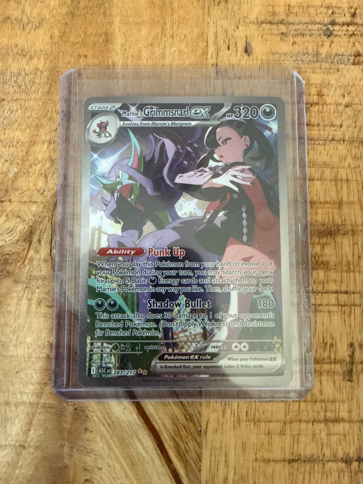 Marnie's Grimmsnarl VMAX Pokémon Kaart, Ophalen of Verzenden, Nieuw, Losse kaart