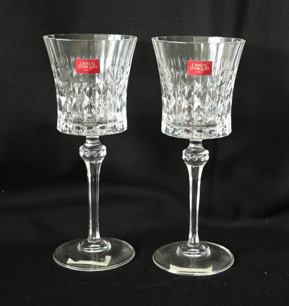 2 kristallen glazen cristal d’arques, Ophalen of Verzenden, Zo goed als nieuw, Overige typen