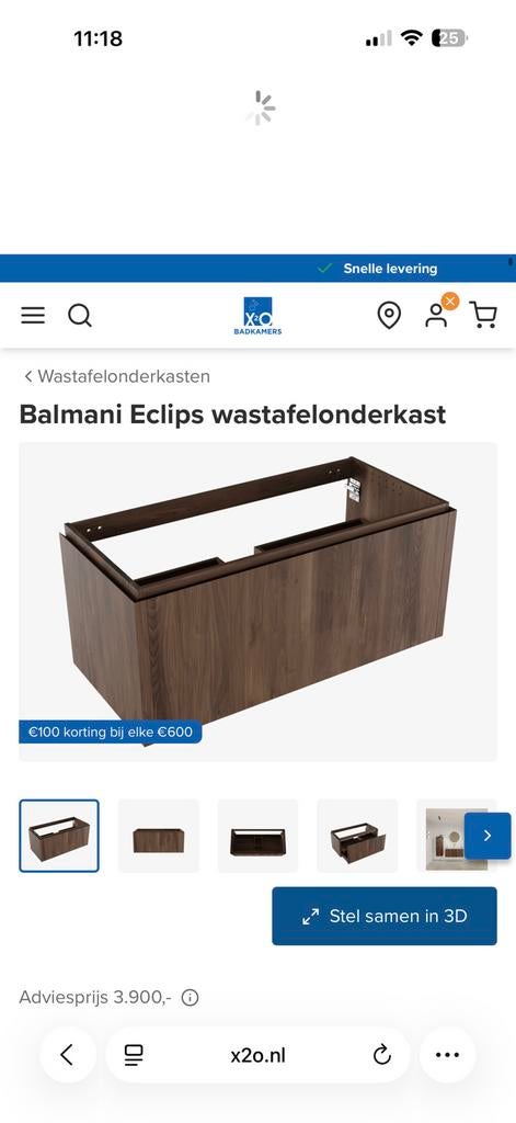 Badkamermeubel merk balmani forma maat 120x55., Zo goed als nieuw, Minder dan 100 cm, 25 tot 50 cm, 50 tot 100 cm