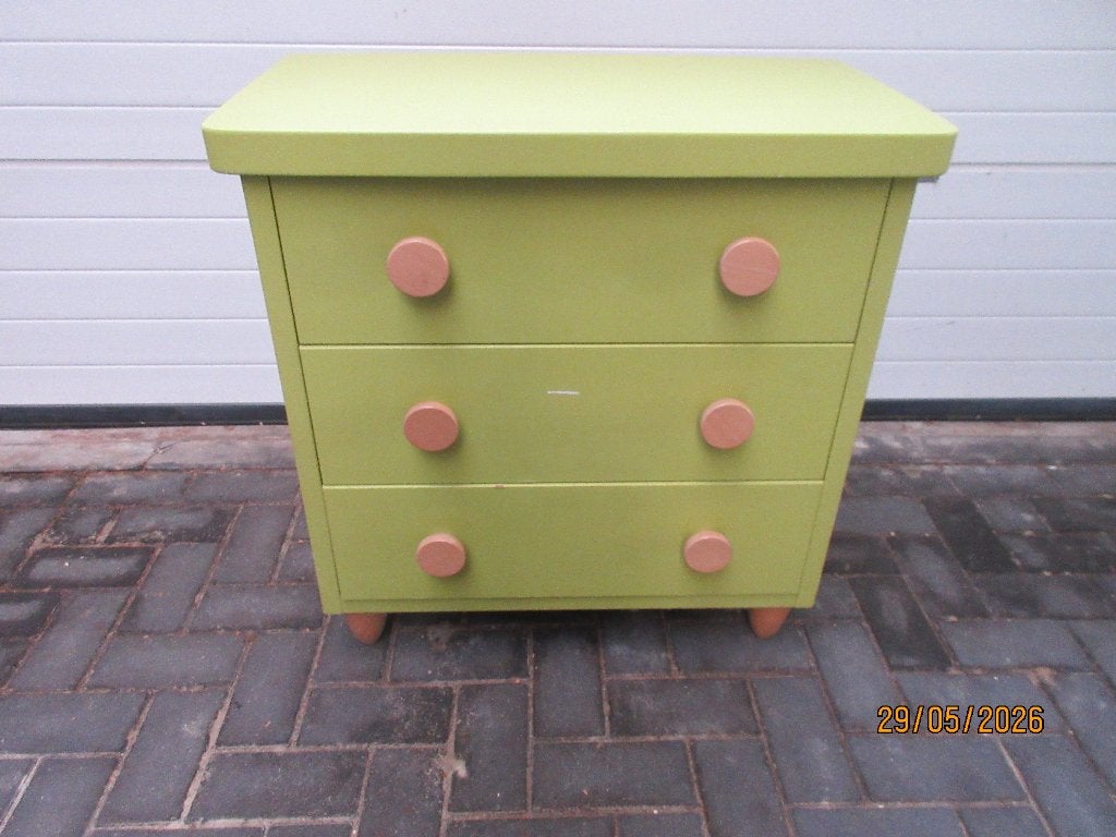 ladekast limoengroen met 3 laden., Ophalen, Gebruikt, 50 tot 100 cm, 3 of 4 laden