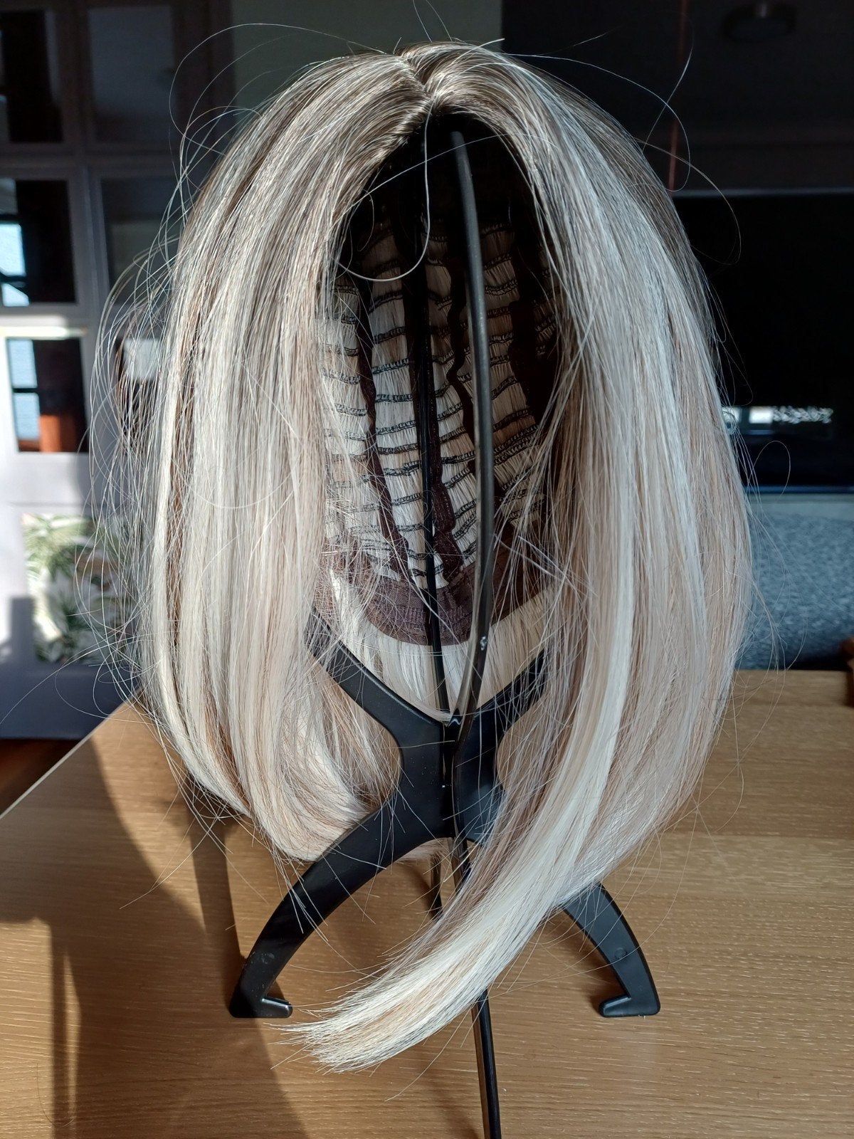 Mooie blonde ombré pruik met donkere uitgroei NIEUW, Ophalen of Verzenden, Nieuw