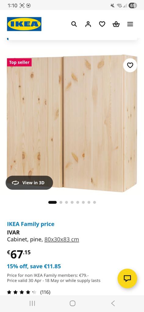 Ivar ikea kast, Ophalen, 50 tot 100 cm, Zo goed als nieuw, Minder dan 100 cm