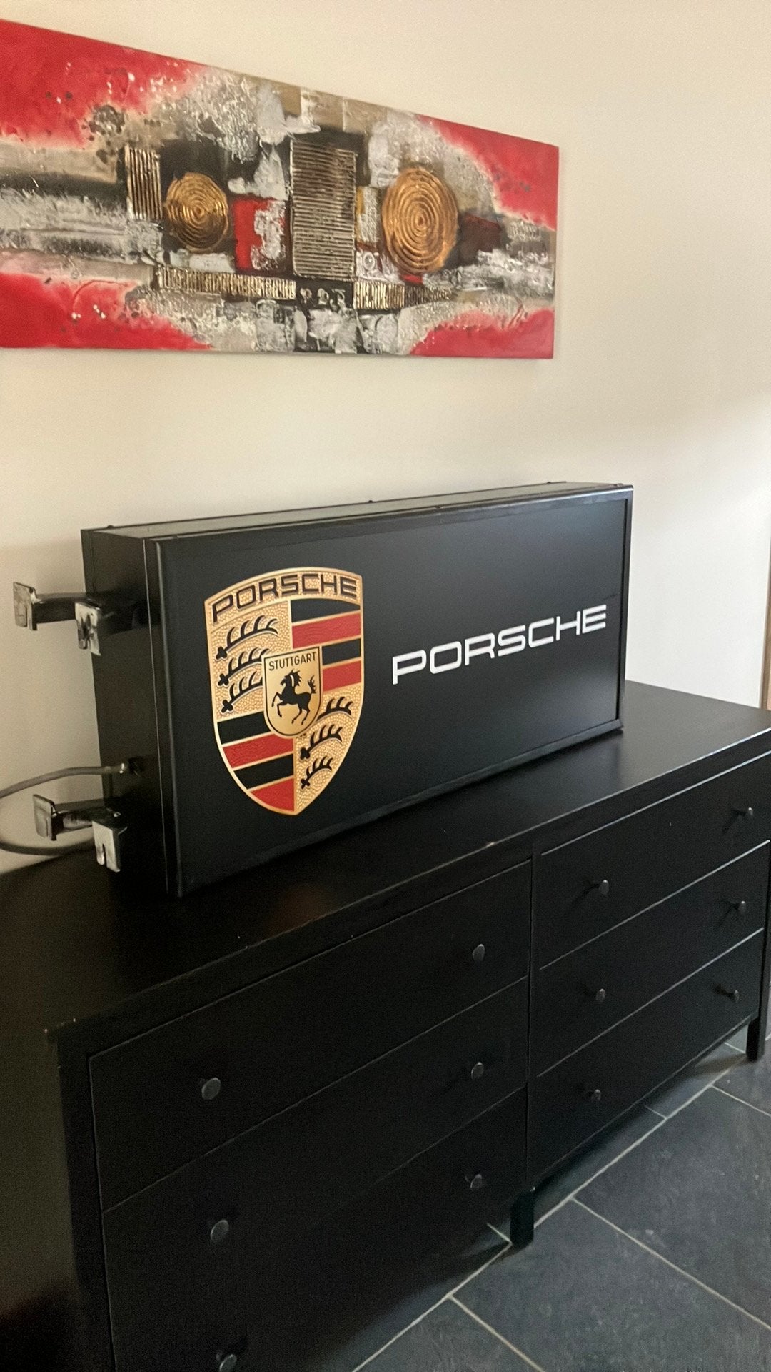 Lichtreclame Porsche, Verzamelen, Merken en Reclamevoorwerpen, Ophalen of Verzenden, Zo goed als nieuw, Lichtbak of (neon) lamp