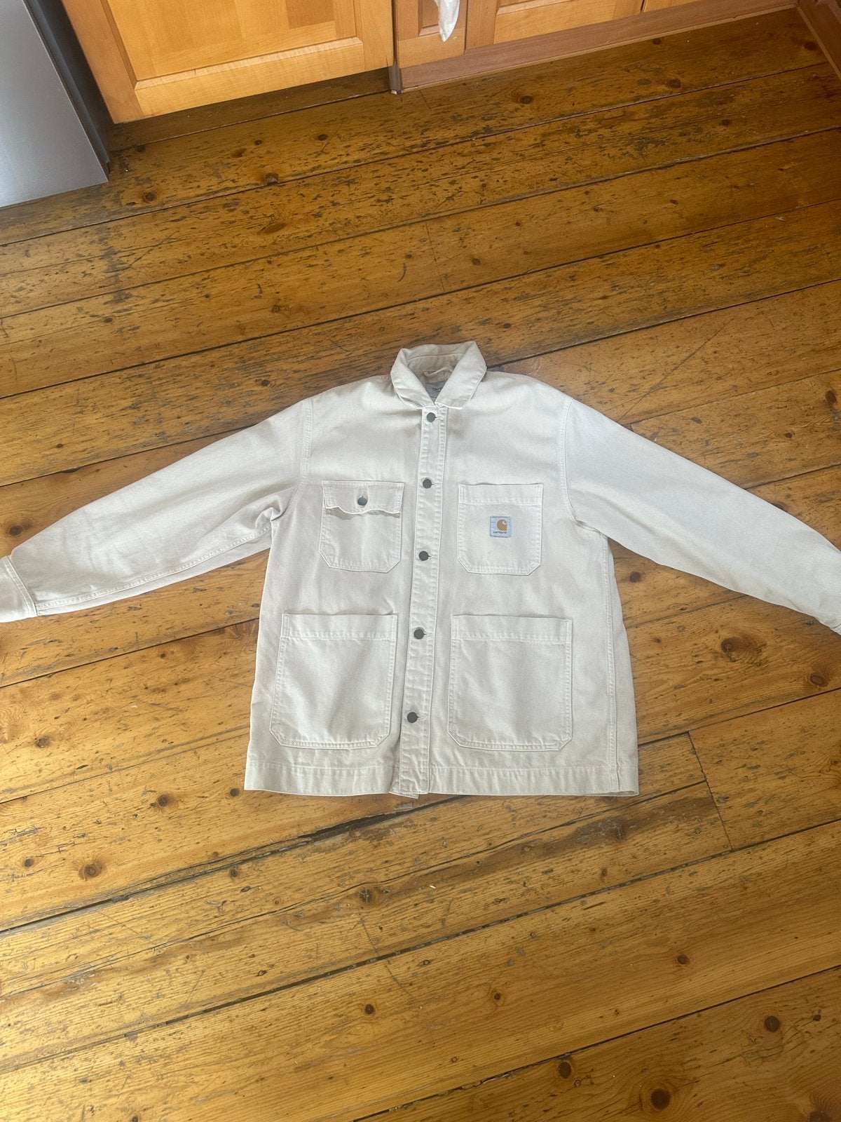 Stijlvolle Carhartt zomer/tussenjas - Beige - Maat L, Kleding | Heren, Ophalen of Verzenden, Gedragen, Maat 52/54 (L), Beige