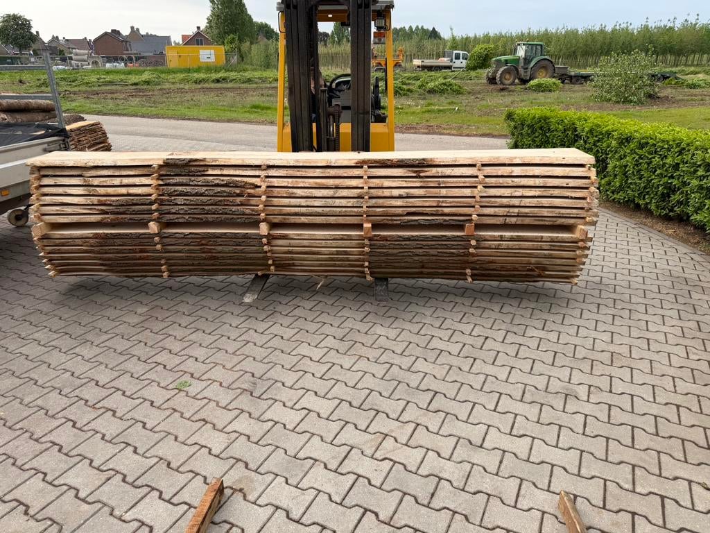 Inlandse eiken stam 380x55/60 cm 10 delen, Ophalen, Zo goed als nieuw, 250 cm of meer, Planken