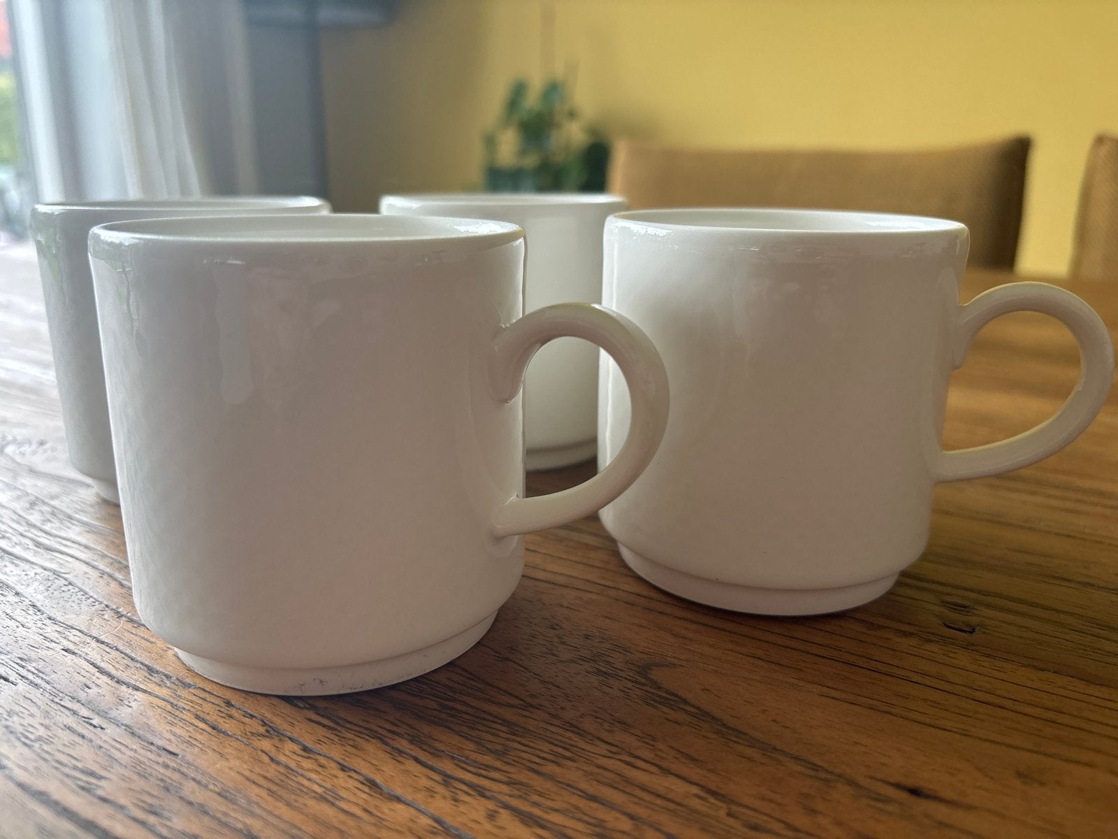 Set van 4 Villeroy & Boch mokken - Wit, Luxemburg, Villeroy & Boch, Zo goed als nieuw, Modern, Porselein