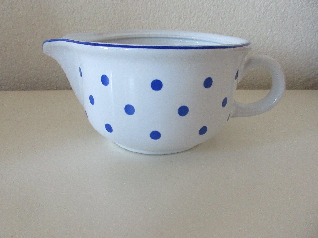 Melkkannetje blue dots, wit met blauwe stippen polkadot, Huis en Inrichting, Kan, Overige merken, Ophalen of Verzenden, Zo goed als nieuw