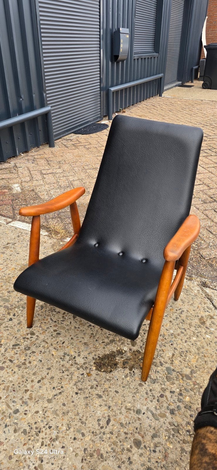 Vintage design fauteuil / lounge chair jaren 60, Gebruikt, Vintage / Mid-century / Jaren 60, Ophalen of Verzenden, 50 tot 75 cm