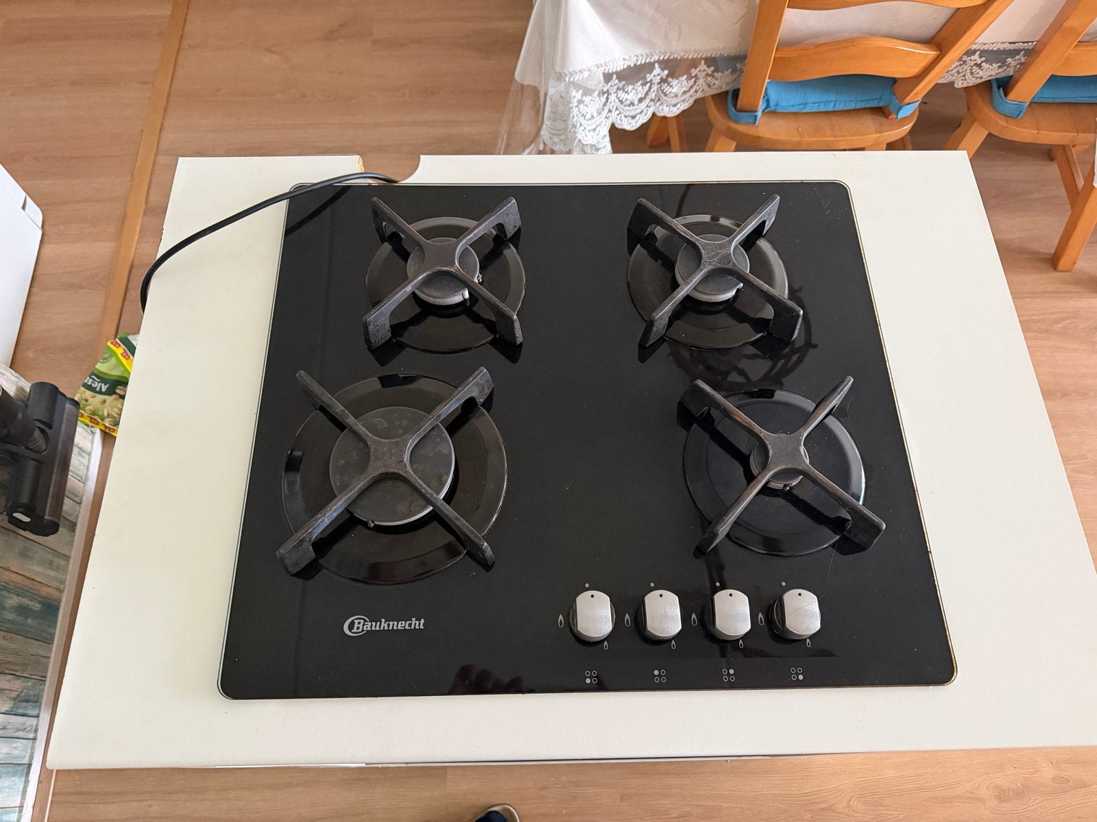 Bauknecht gaskookplaat - 4 zones - Zonder oven, Ophalen, Gebruikt, 4 kookzones, Gas