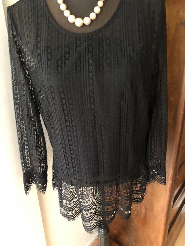Mos mosh kanten tuniek L, Kleding | Dames, Blouses en Tunieken, Verzenden, Zo goed als nieuw, Maat 42/44 (L), Zwart