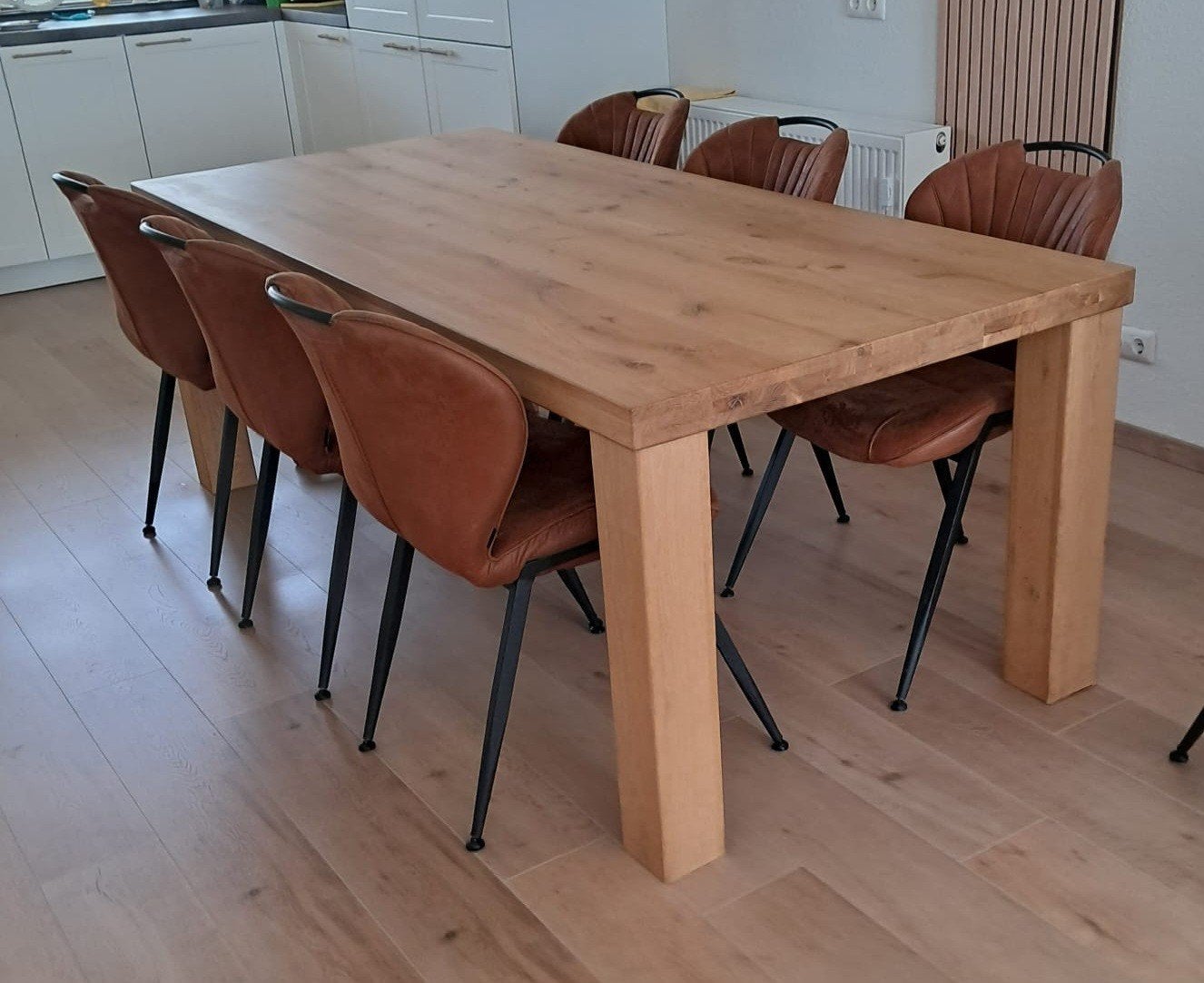 Eettafel en salontafel van licht eiken, Huis en Inrichting, Ophalen, Rechthoekig, 50 tot 100 cm