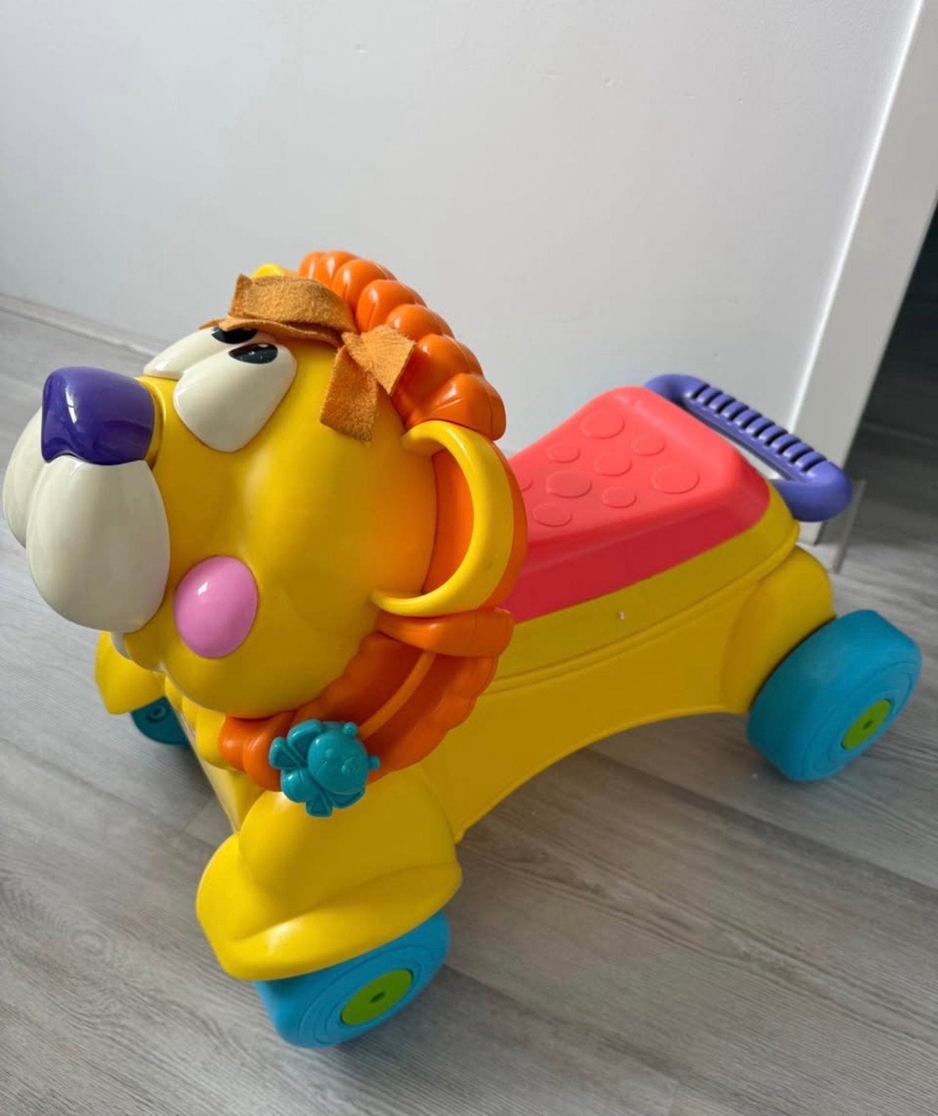Fisher-Price Leeuw Loopwagen en Rijder, Ophalen, Zo goed als nieuw, Duw- of Trekspeelgoed