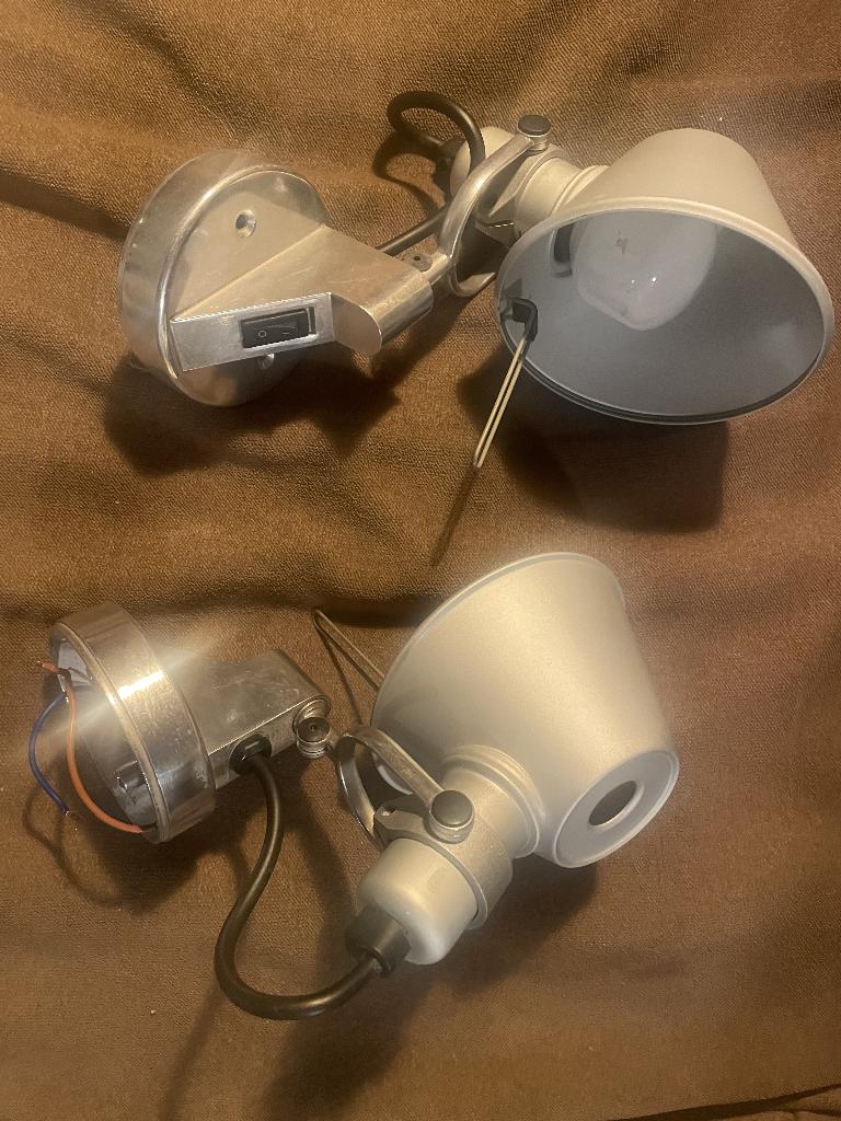 Artemide bedlampjes, Huis en Inrichting, Lampen | Wandlampen, Ophalen of Verzenden, Zo goed als nieuw, Metaal, Design