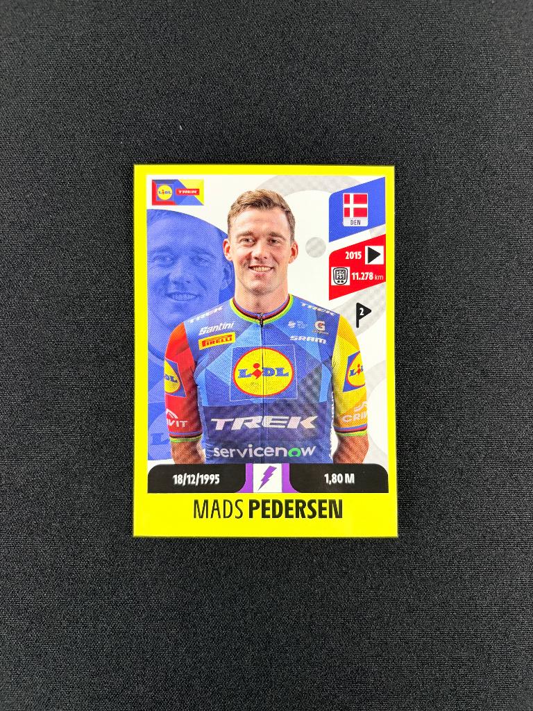 Mads Pedersen Panini Tour de France 2026 Sticker Lidl Trek, Verzenden, Zo goed als nieuw, Overige sporten, Poster, Plaatje of Sticker