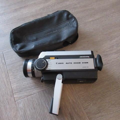 Vintage Canon Auto Zoom 318M Camera met opberghoes, Ophalen of Verzenden, 1960 tot 1980, Filmcamera