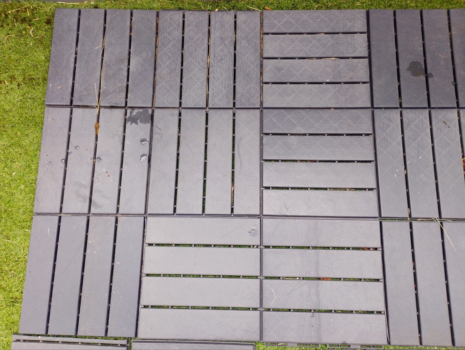 Grijze kunststof kliktegels voor tuin of balkon, Ophalen, Kunststof, Gebruikt, Minder dan 5 m²