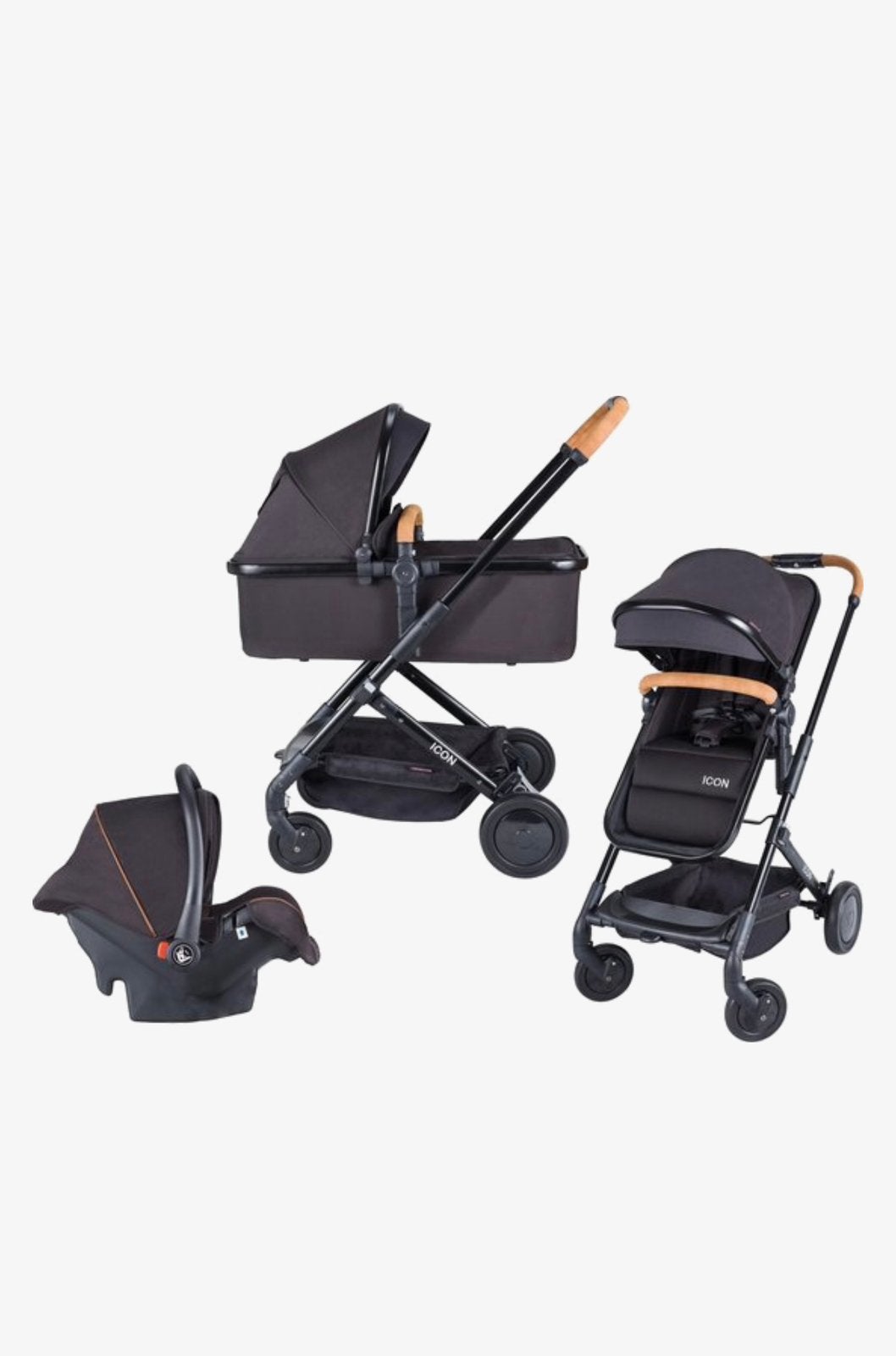 3-in-1 kinderwagen X-adventure Icon incl reiswieg+autostoel, Gebruikt, Combiwagen, Verstelbare duwstang, Ophalen