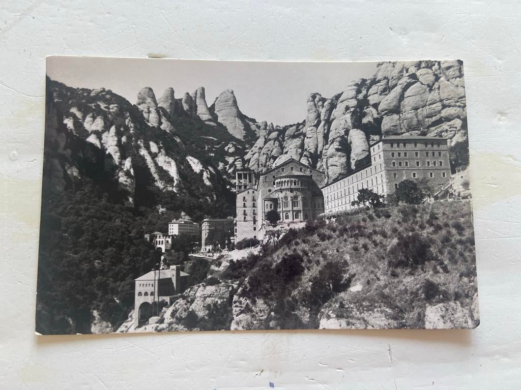 Oude ansichtkaart Montserrat, Spanje - Klooster en Basiliek, Verzamelen, Ophalen of Verzenden, 1940 tot 1960, Ongelopen, Spanje