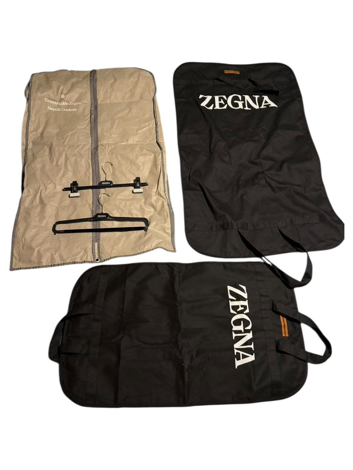 Ermenegildo Zegna pakhoezen – set van 4 + 2 broek hangers, Ophalen of Verzenden, Zo goed als nieuw, Maat 52/54 (L), Zwart